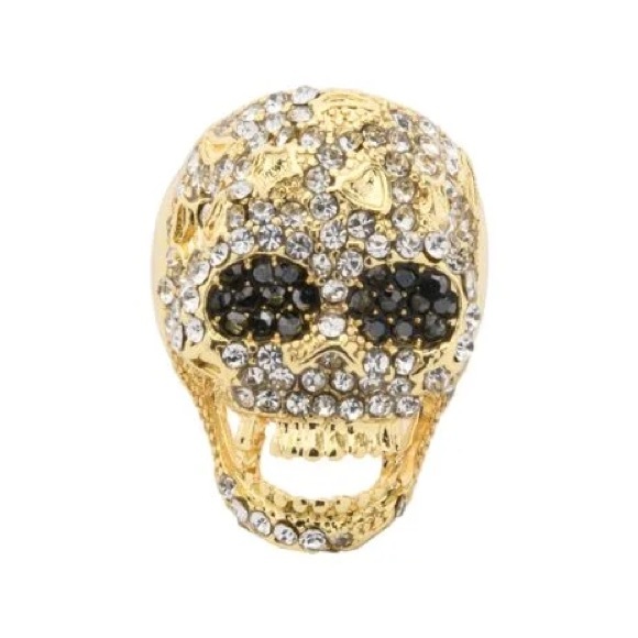 •Skull Diaries• Oversized Crystal Statement Ring - Picture 1 of 3